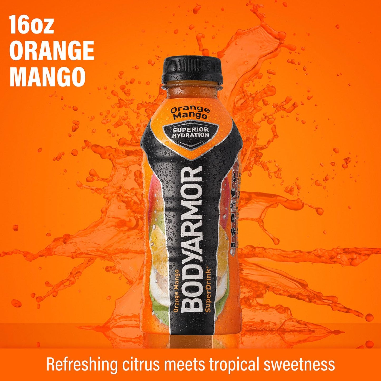 BODYARMOR Sports Drink – Orange Mango, 16 Fl Oz (Pack of 12)