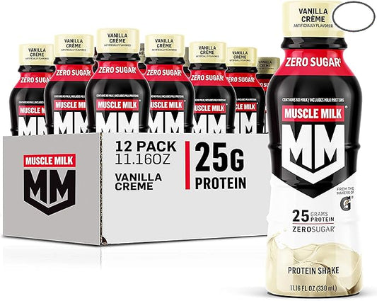 Muscle Milk Genuine Protein Shake, Vanilla Creme, 11.16 Fl Oz Bottle, 12 Pack