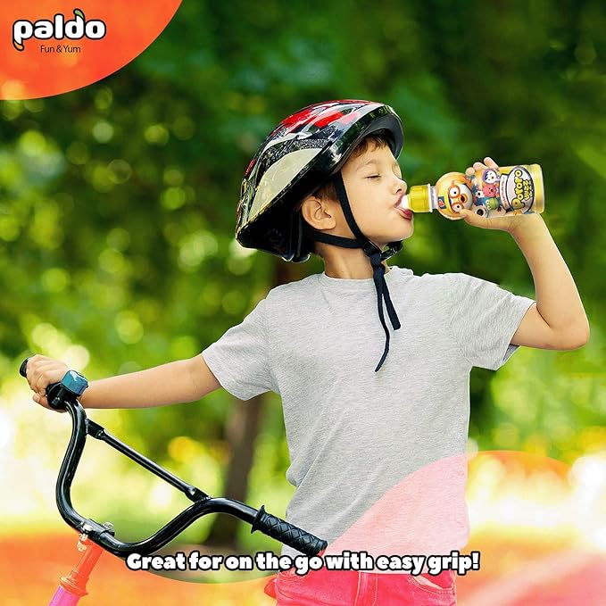 Paldo Fun & Yum Pororo Kids Tropical Fruit Flavor Drink, Pack of 8, Fruit Juice Drinks with Comfortable Push-Pull Sports Cap, Perfect Drink for Children 7.95 fl oz. x 8