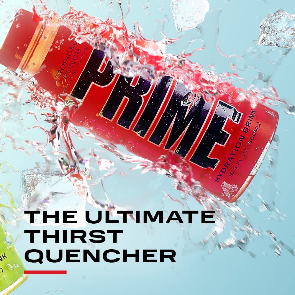 Prime Hydration Drink Tropical Punch, 16.9 fl oz, Plastic Bottle peak of 12