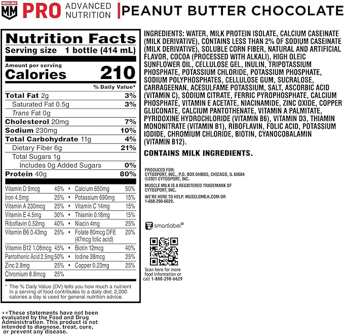 Muscle Milk Genuine Protein Shake, Chocolate, 25g Protein, 11.16 Fl Oz (Pack of 12)