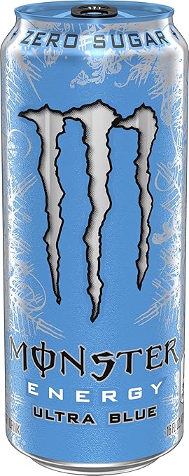 Monster Energy Ultra Blue, Sugar Free Energy Drink, 16 Ounce (Pack of 15)