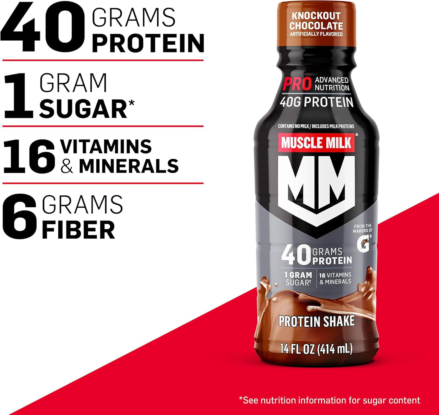 Muscle Milk Genuine Protein Shake, Chocolate, 25g Protein, 11.16 Fl Oz (Pack of 12)