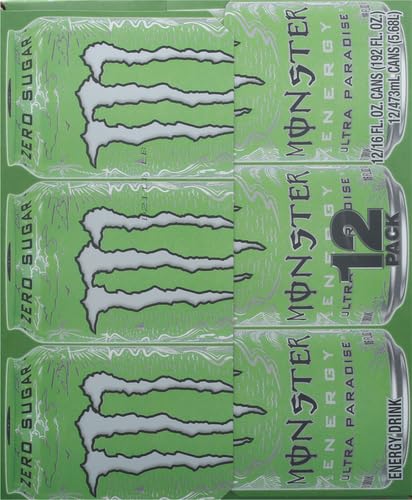 Monster Energy Ultra Paradise, Sugar Free Energy Drink, 16 Ounce (Pack of 12)