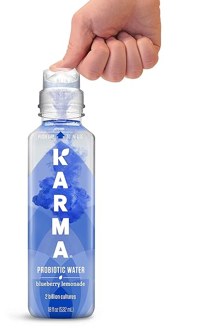 Karma Probiotic Water - 12 Pack, Blueberry Lemonade Drink - Immune & Gut Health Support