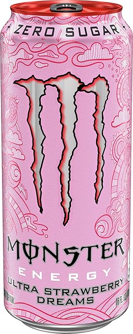 Monster Energy Ultra Strawberry Dreams, Sugar Free Energy Drink, 16 Ounce (Pack of 15)