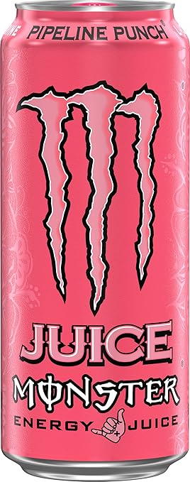 Monster Energy Juice Pipeline Punch, Energy + Juice, Energy Drink, 16 Ounce (Pack of 15)