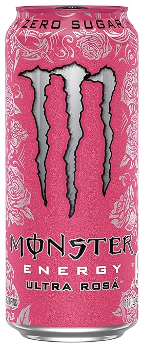 Monster Energy Ultra Rosa, Sugar Free Energy Drink, 16 Ounce (Pack of 15)